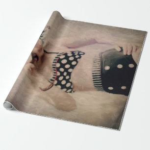 Vintage Retro Girl Polka Dot Bikini Wrapping Paper