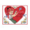 Vintage Retro Girl with Bluebirds Valentine's Day