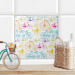 Vintage Retro Girly Bicycle Pattern Nursery Decor Tile<br><div class="desc">Trendy Vintage Retro Bicycle Bright Colour and some Pastel Pattern. Girly Bicycle pattern Featuring pink orange green purple yellow blue and pink. Colourful antique bike pattern.</div>