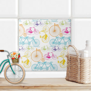 Vintage Retro Girly Bicycle Pattern Nursery Decor Tile