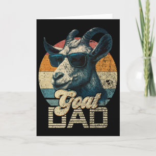 Vintage Retro Goat Dad Best Goat Daddy Funny Fathe Card