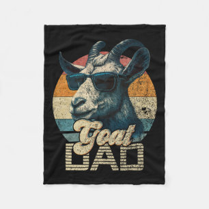 Vintage Retro Goat Dad Best Goat Daddy Funny Fathe Fleece Blanket