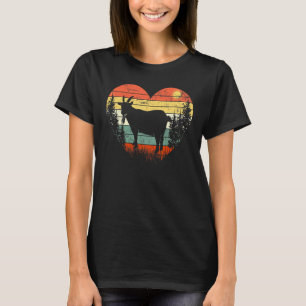 Vintage Retro Goat Heart Xmas Valentines Day T-Shirt