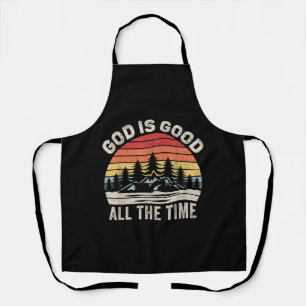 Vintage Retro God Is Good All The Time Christian Apron