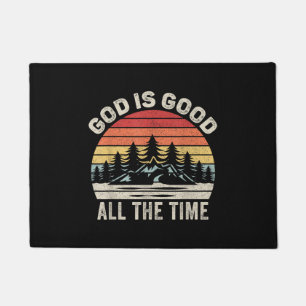 Vintage Retro God Is Good All The Time Christian Doormat