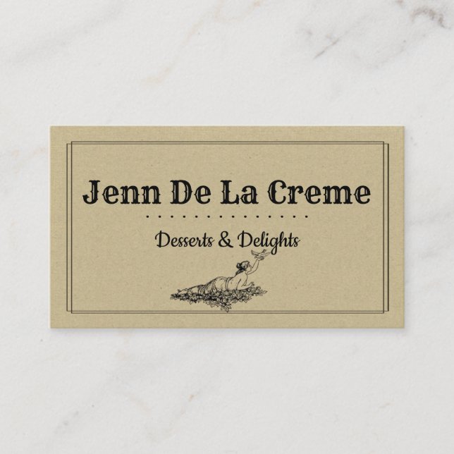Vintage Retro Goddess Muse Business Card (Front)