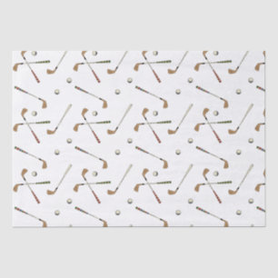 Vintage Retro Golf Golfer Clubs Balls Pattern  Tissue Paper
