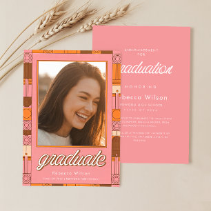Vintage Retro Graduate Photo Graduation Announcement