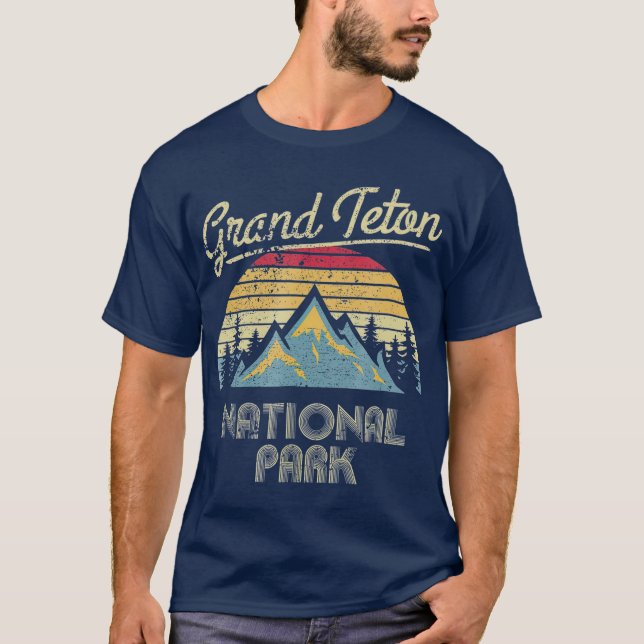 Vintage Retro Grand Teton   National Park T-Shirt (Front)