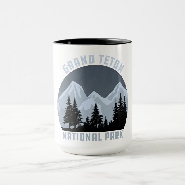 Vintage retro Grand Teton National Park Wyoming Mug (Center)