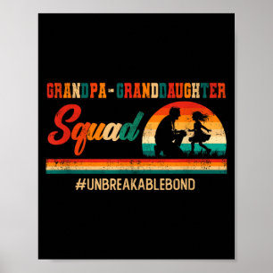 Vintage retro grandpa granddaughter squad father's poster