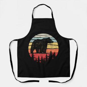 Vintage Retro Grizzly Bear Apron