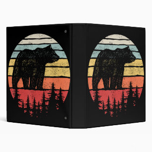 Vintage Retro Grizzly Bear Binder