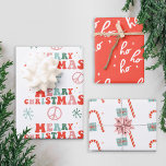 Vintage Retro Groovy Christmas  Wrapping Paper She<br><div class="desc">This Vintage Retro Groovy Christmas Wrapping Paper Sheets is perfect for everyone! Peace love and christmas!</div>