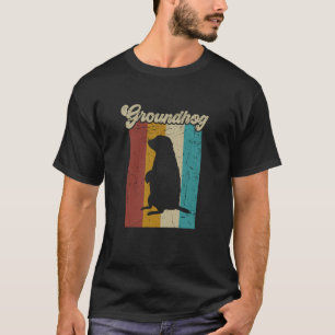 Vintage Retro Groundhog For Groundhog Day Men Wome T-Shirt