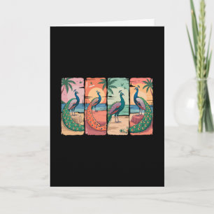 Vintage Retro Group Peas On Beach Funny Summer Vac Card