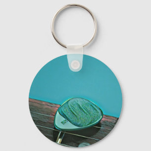 Vintage retro guitar artwork for guitarist keychain