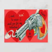 Vintage Retro Gun Valentine Card