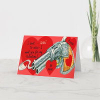 Vintage Retro Gun Valentine Card