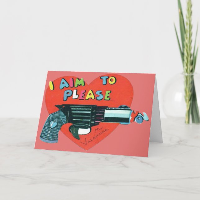 Vintage Retro Gun Valentine Card (Front)