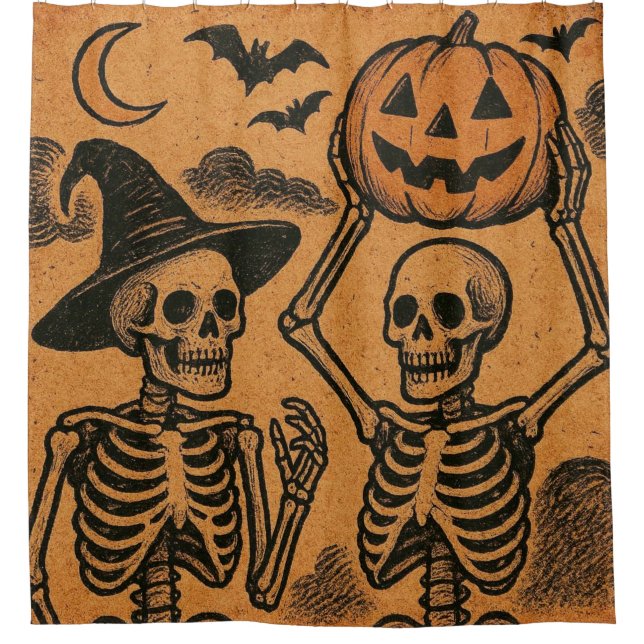 Vintage/Retro Halloween skeletons (Front)
