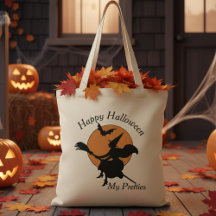 Vintage Retro Happy Halloween My Pretties Witch