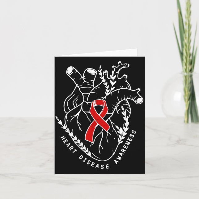 Vintage Retro Heart Disease Awareness Funny  Card (Front)