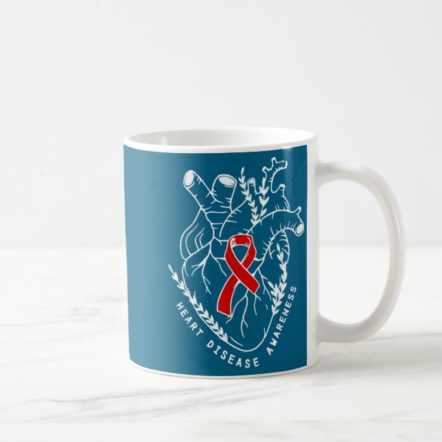 Vintage Retro Heart Disease Awareness Funny  Coffee Mug (Right)