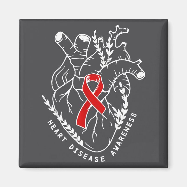 Vintage Retro Heart Disease Awareness Funny  Magnet (Front)