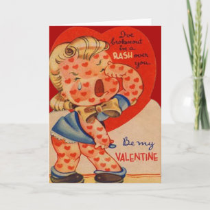 Vintage Retro Heart Rash Valentine Card