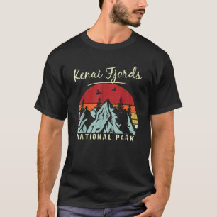 Vintage Retro Hiking Camping Kenai Fjords National T-Shirt