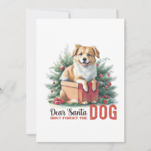 Vintage Retro Holly Christmas Dog Pet Cute Puppy Holiday Card