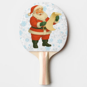 Vintage/retro holly jolly Santa Ping Pong Paddle