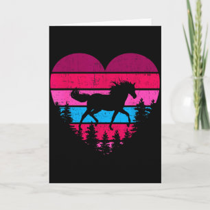 Vintage Retro Horse Heart Valentine Gifts For Hors Card