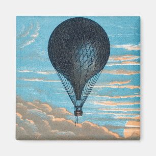 Vintage Retro Hot Air Balloon View First Balloon Magnet