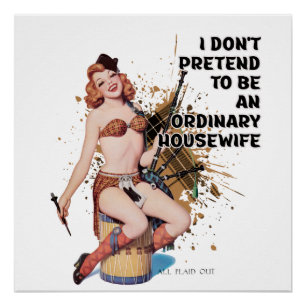 Vintage Retro Housewife Humour Pin-up Girl Poster