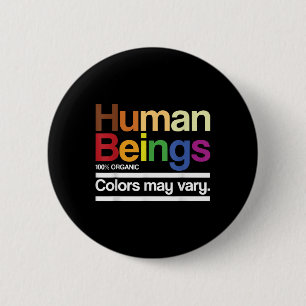 Vintage Retro Human Being 100% Organic Colours May 2 Inch Round Button