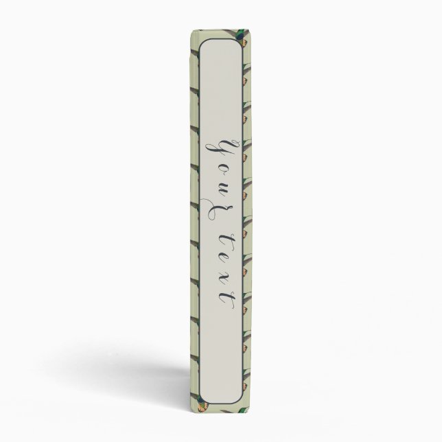 Vintage Retro Hummingbird Pattern Binder (Spine)