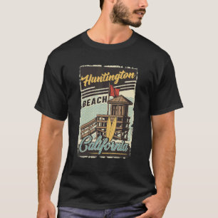 Vintage Retro Huntington Beach California Sunset S T-Shirt