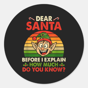 Vintage Retro I Can Explain Xmas Colorful Elf Funn Classic Round Sticker