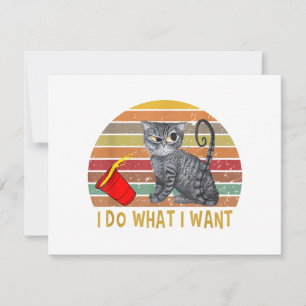 Vintage Retro I Do What I Want My Black Cat Lovers Thank You Card