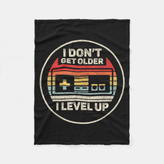 Vintage Retro I Don't Get Older I Level Up Video G Fleece Blanket