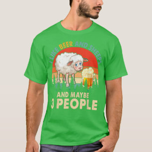 Vintage Retro I Like Beer And Sheeps Maybe 3 Peopl T-Shirt