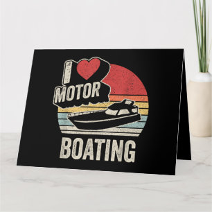 Vintage Retro I Love Motor Boating Funny Boater Card