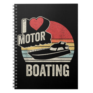 Vintage Retro I Love Motor Boating Funny Boater  Notebook
