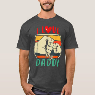 Vintage Retro I Love My Daddy Matching Family Fath T-Shirt