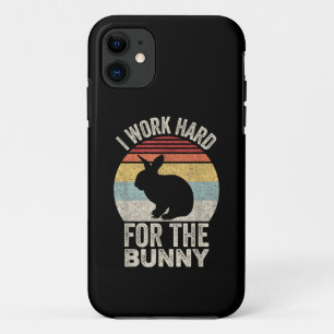 Vintage Retro I Work Hard For The Bunny iPhone 11 Case