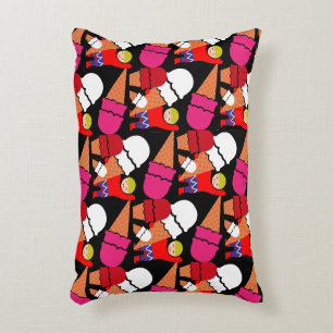 Vintage Retro Ice Cream Art Accent Pillow