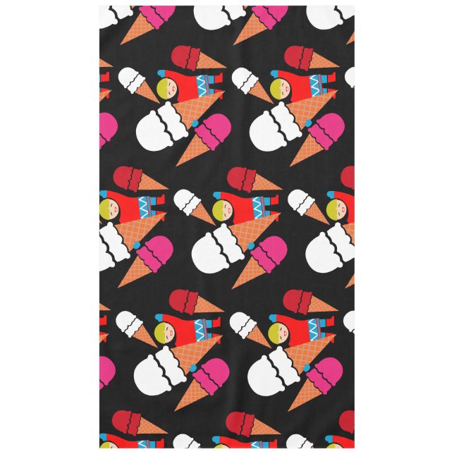 Vintage Retro Ice Cream Art Tablecloth (Front)