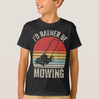 Vintage Retro I'd Rather Be Mowing Funny Mower Gif